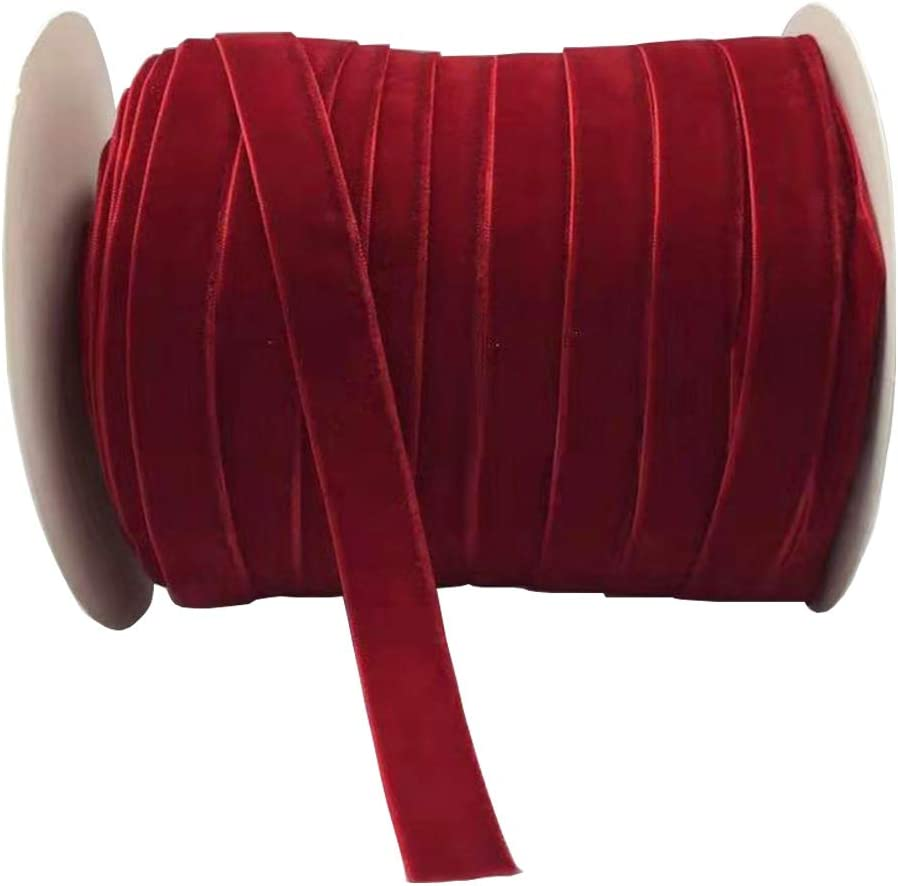 10 Yards Velvet Ribbon Spool (Red, 5/8