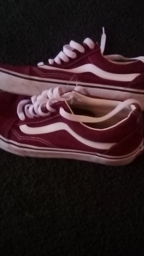 BACK TO SCHOOL : Vans Old Skool Burgundy Shoes: Kids Size 5.5 New And Unused-image