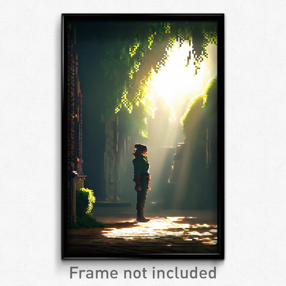 8-Bit Psychedelic Pixel Art Poster - Shady Relicry Trippy Gamer Print