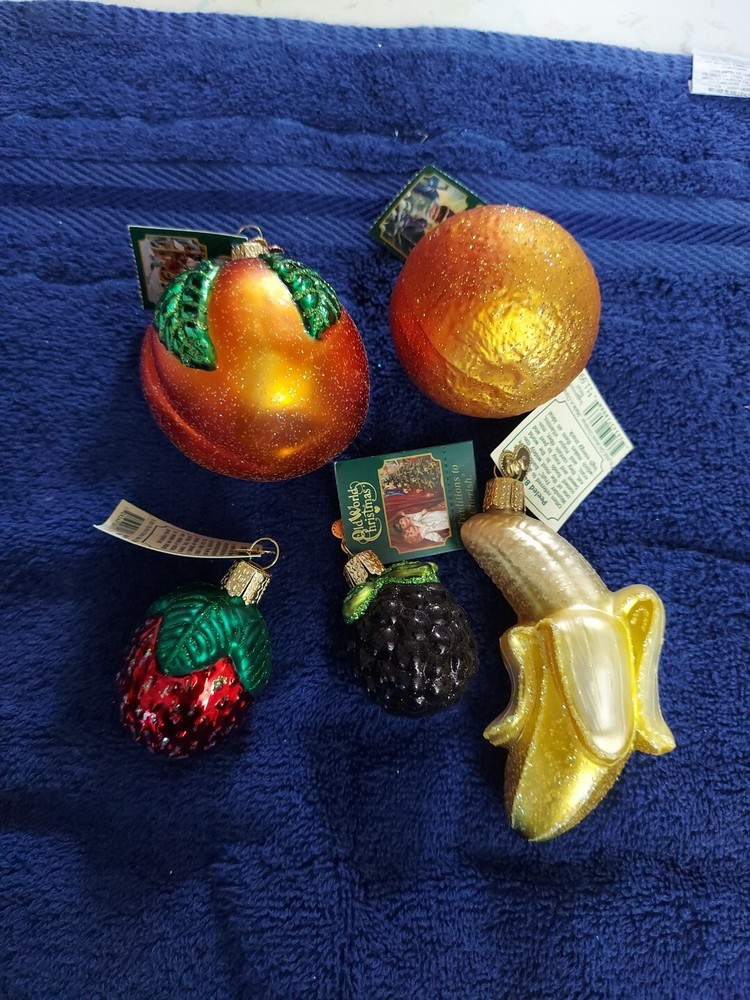 Old World Christmas Ornament. Orange, Peach,strawberry,banana,blackberry (D)