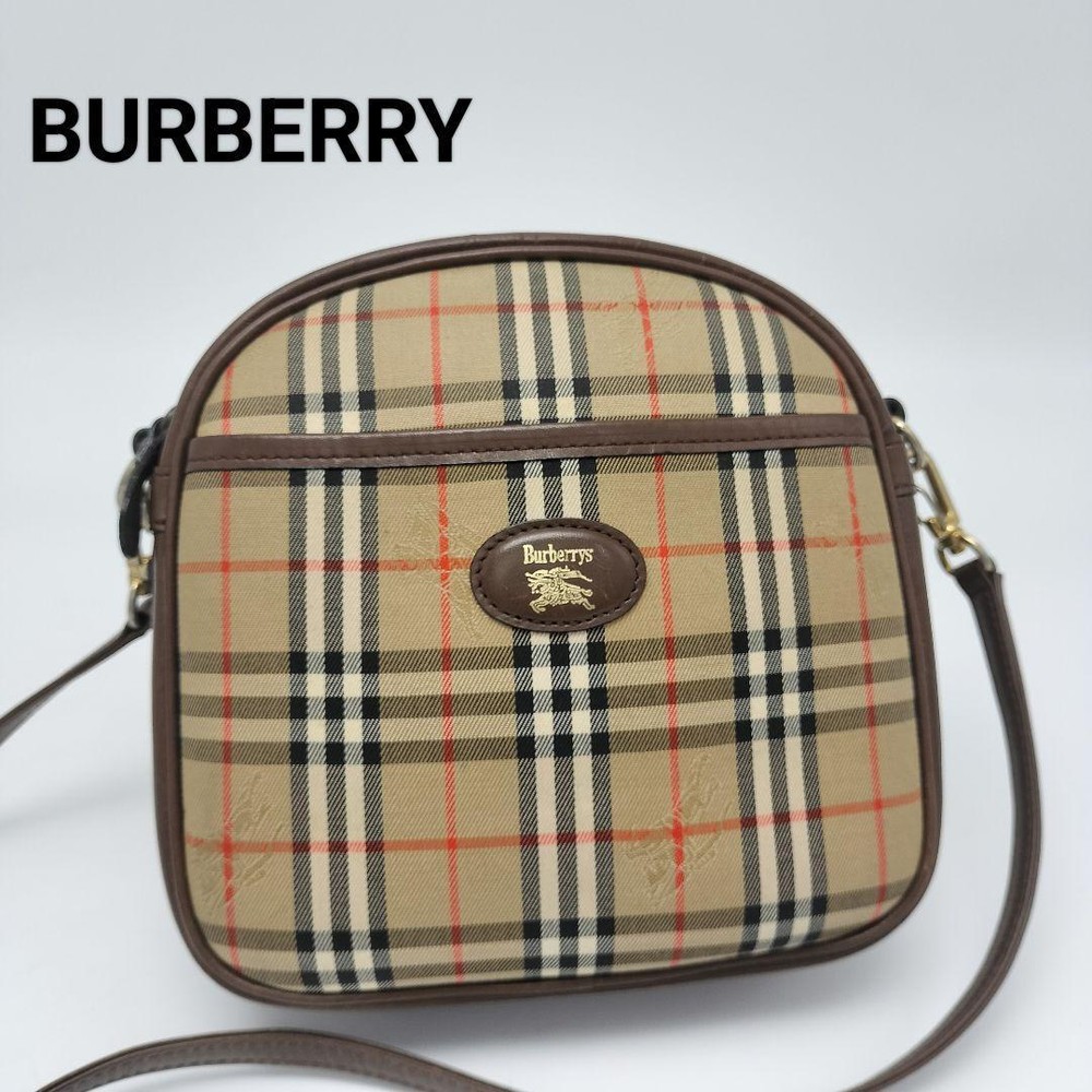 Burberry Shoulder Bag Nova Check Canvas Brown Authentic F1204271
