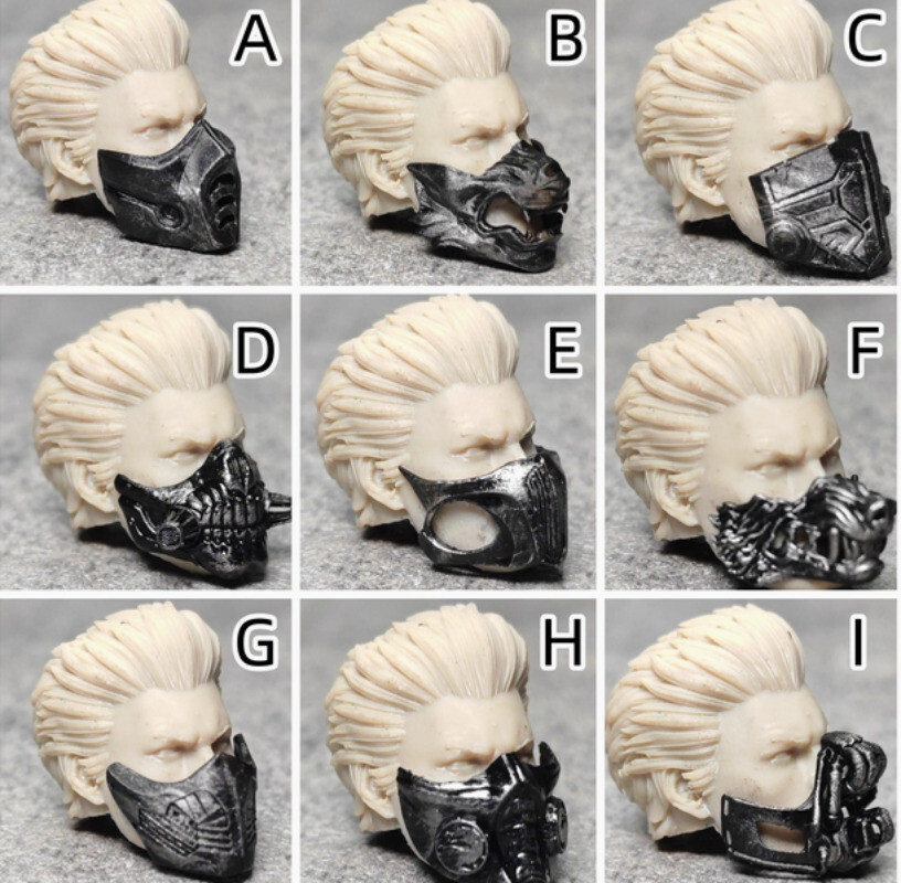 1/12 Scale Punk Mask Model Male Soldier Accessories for 6'' SHF Nota Mez. Figure