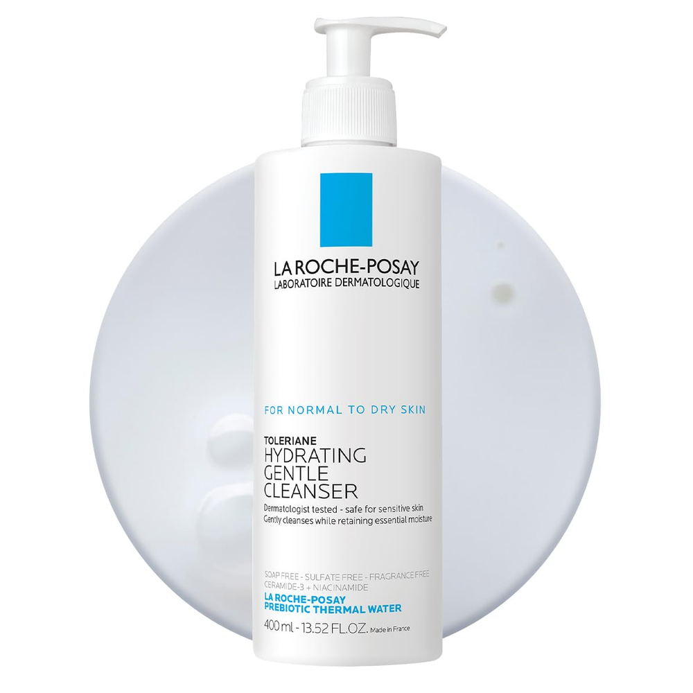 Toleriane Hydrating Gentle Face Cleanser with Niacinamide for Softer Skin