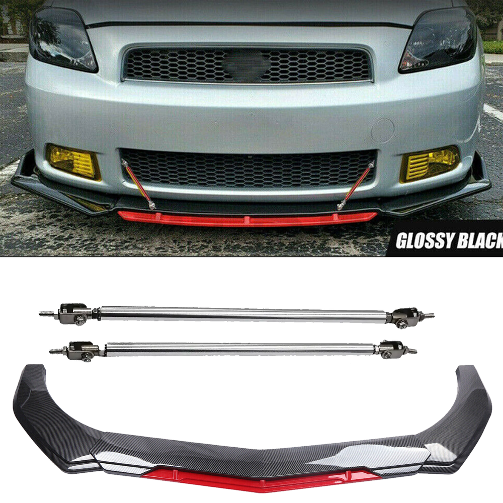 Scion tC xB Front Bumper Lip Spoiler Splitter Carbon Fiber Strut Rod
