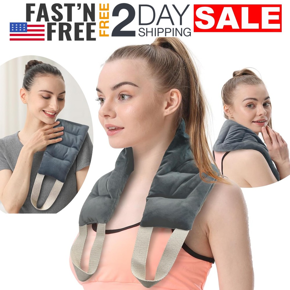 Microwavable Neck and Shoulders Heating Pad 33.5x5.9 Inches for Pain Relief