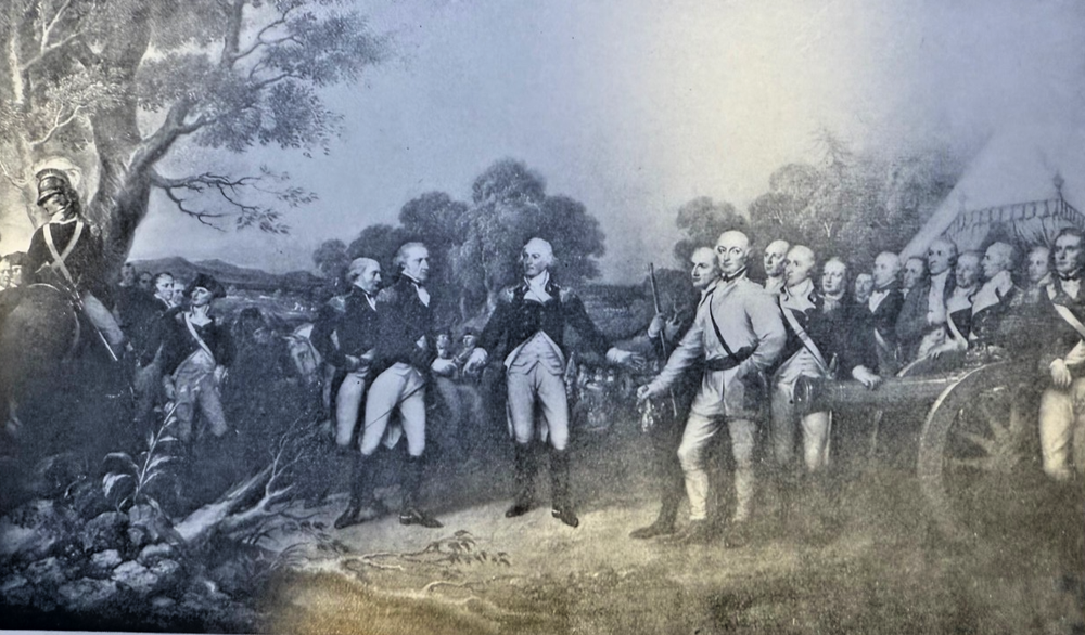 1908 Vintage Magazine Illustration Surrender of General Burgoyne at Saratoga