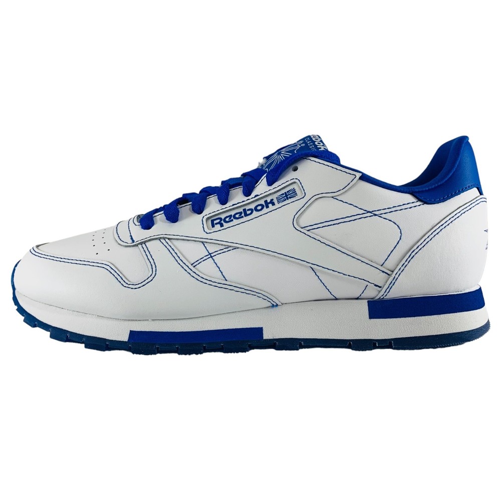 Reebok Classic Leather Men's Shoes White Blue Casual Sneakers Size 9 GW0149