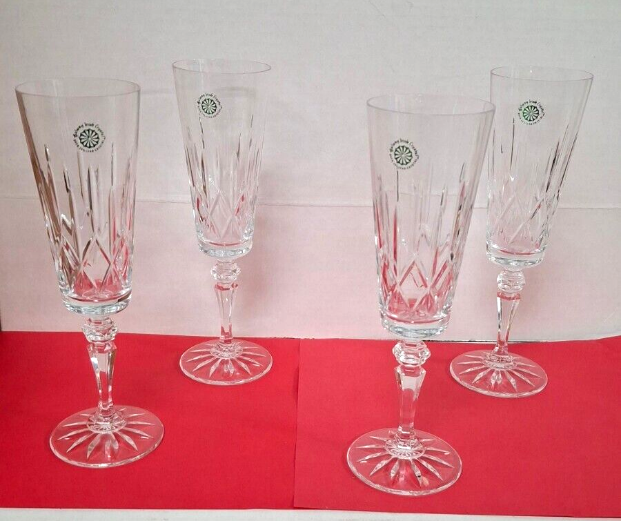 Galway Irish Crystal Baldmore Fluted Champagne Set of 4 #25123