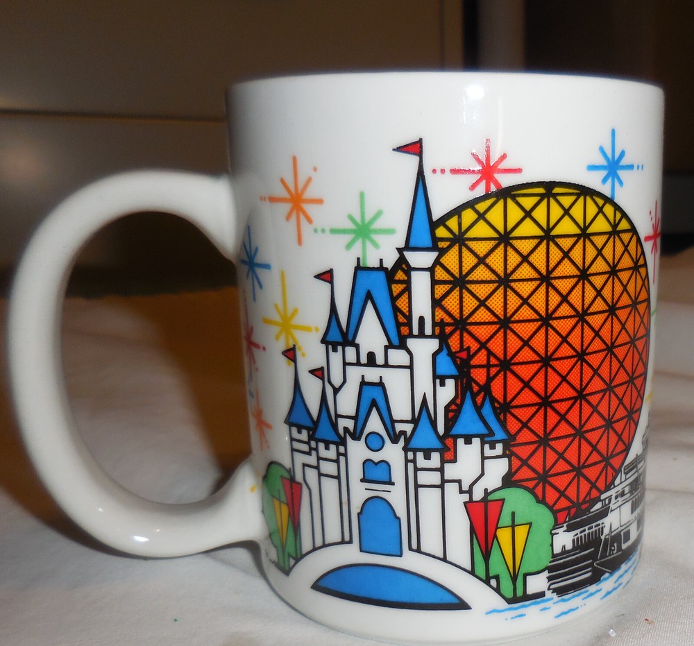 Vintage Mickey Mouse Epcot Castle Disney World Coffee Mug I Love Grandpa