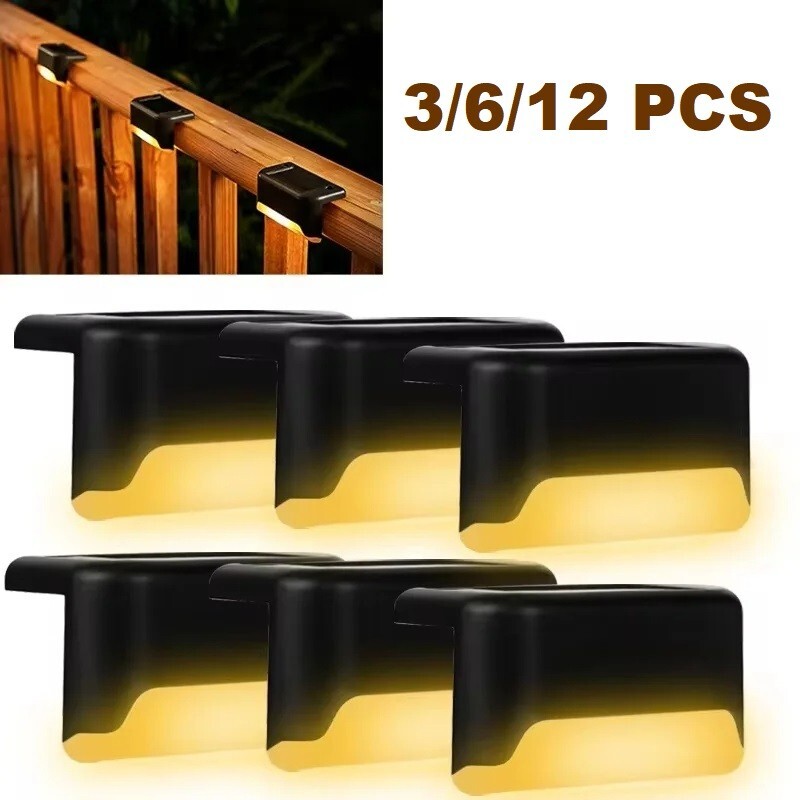 Solar LED Deck Lights for Outdoor Garden Patio Pathway Stairs Fence Wall