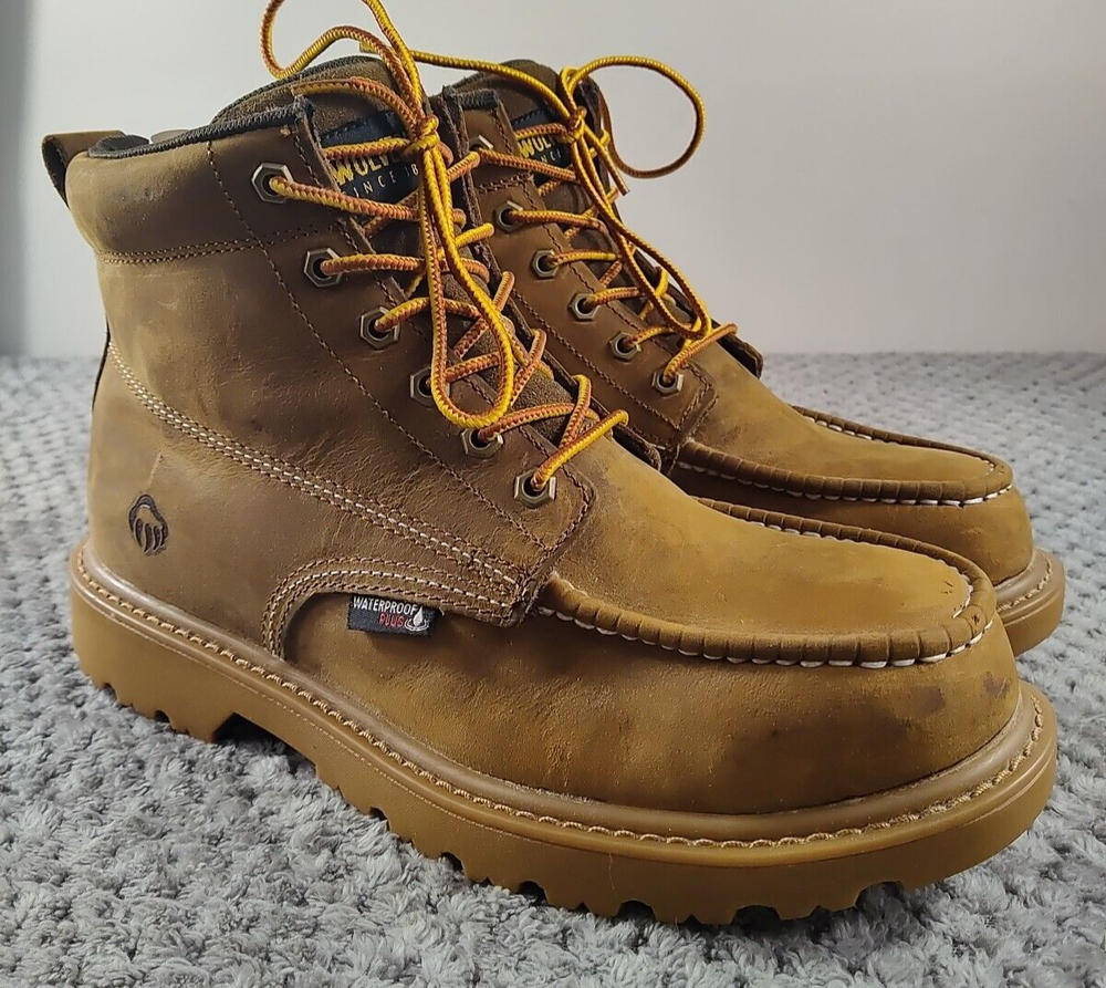 Wolverine W221049 Mens Steel-Toe Waterproof Work Boots Size 10.5M Tan