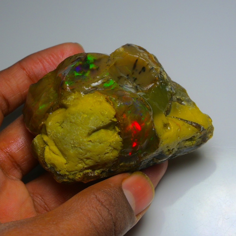 HUGE 436.20 Cts Natural Ethiopian Opal Rough - Multi Fire Welo Opal Raw Crystal