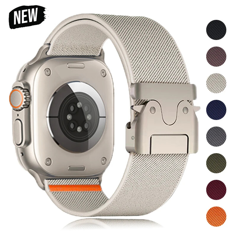 For Apple Watch Series 10 9 7 8 7 65 Se Ultra 49mm Elastic Band Nylon Loop Strap