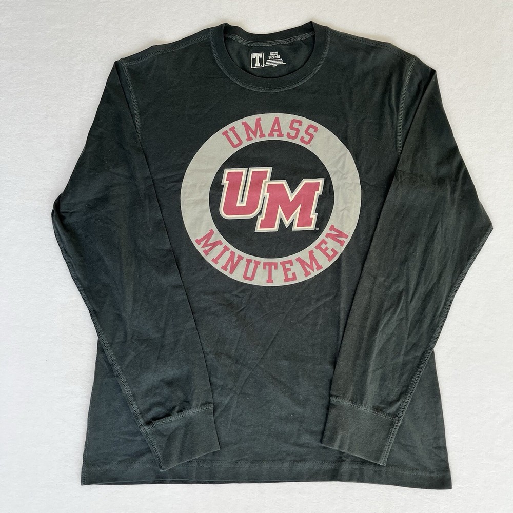 UMass Minutemen Gray Long Sleeve T-Shirt Mens Medium University Brand