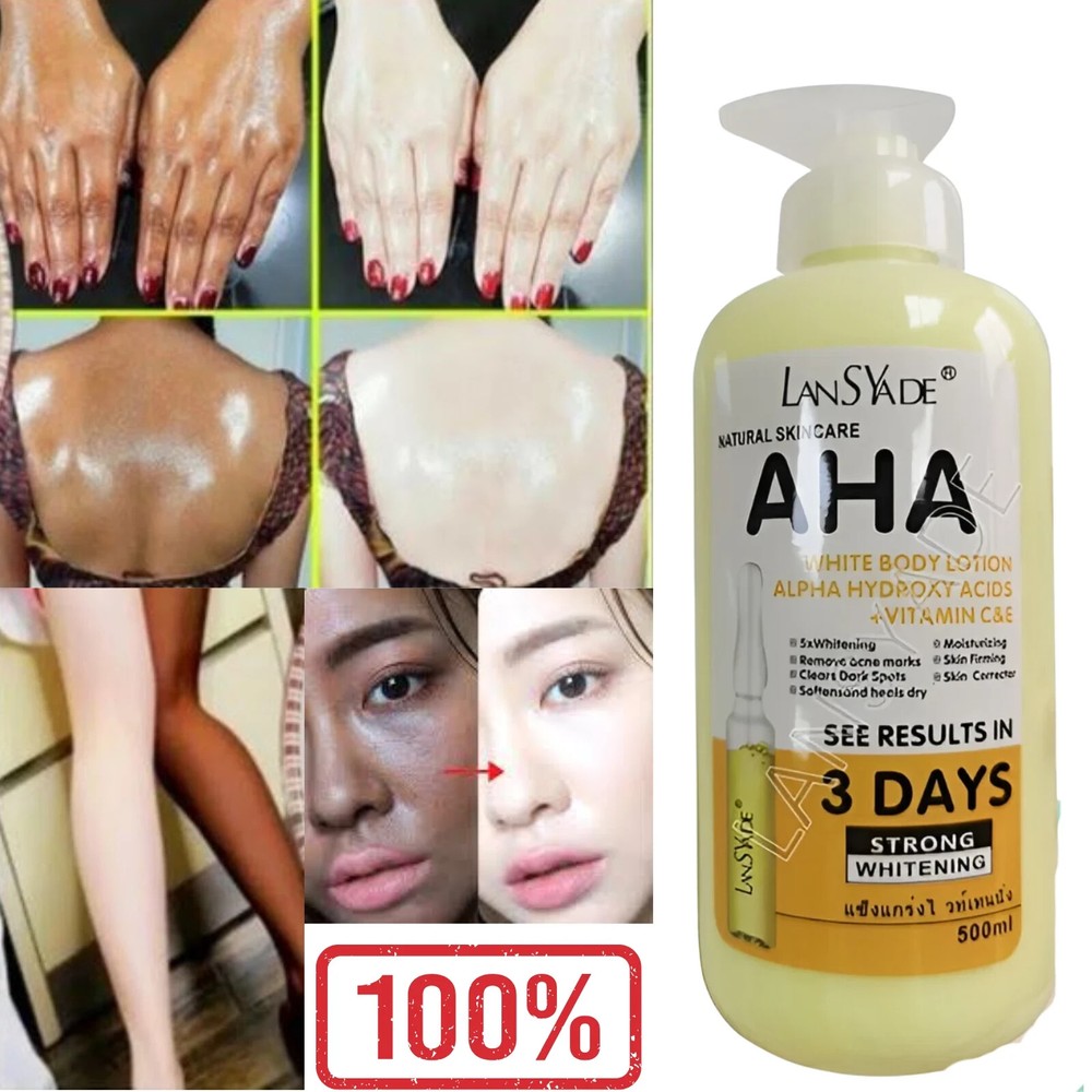 AHA Brightening Body Cream with Hydroxy Acid & Vitamin C 500ml Whitening USA