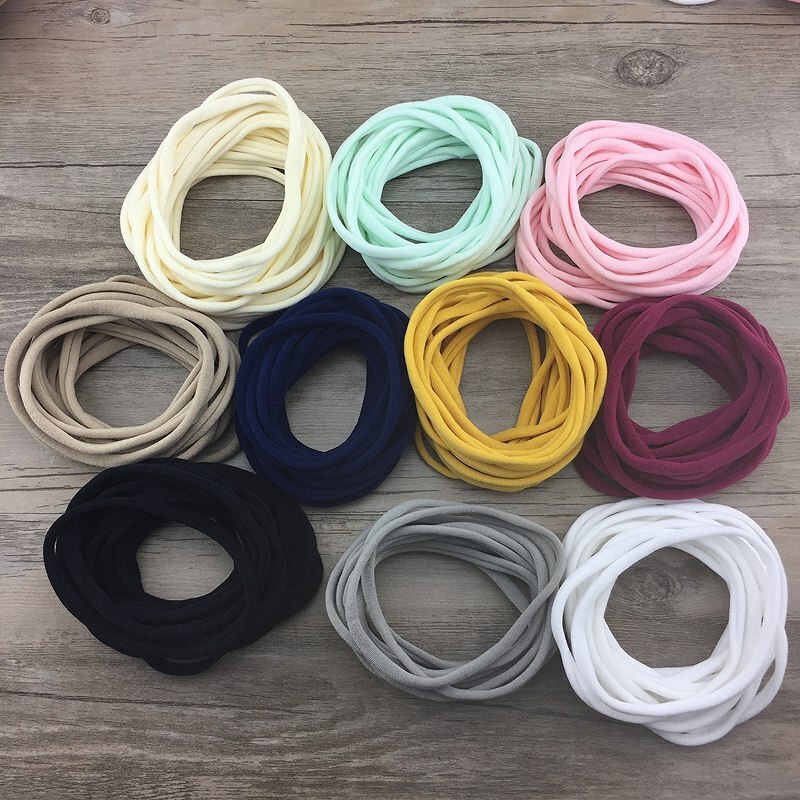 10pcs/lot Super Soft Thin Nylon Headbands Elastic Skinny Headband For Kids Solid
