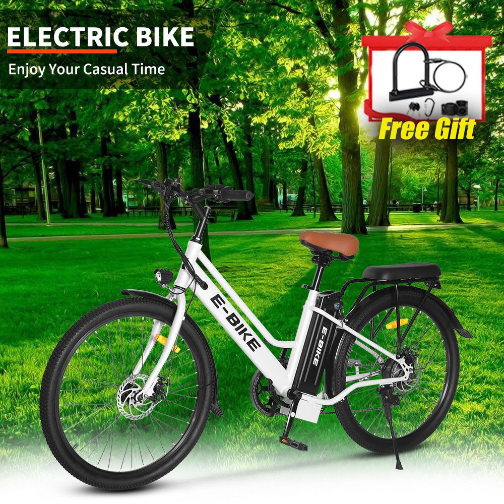 26-Inch Electric Mountain Bike for Adults 35-Mile Range 25MPH Speed Commuter E-Bike