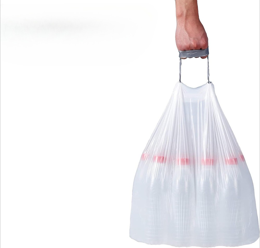 (200 Count) 13-17 Gallon Heavy Duty Drawstring Plastic Trash Bags Compatible