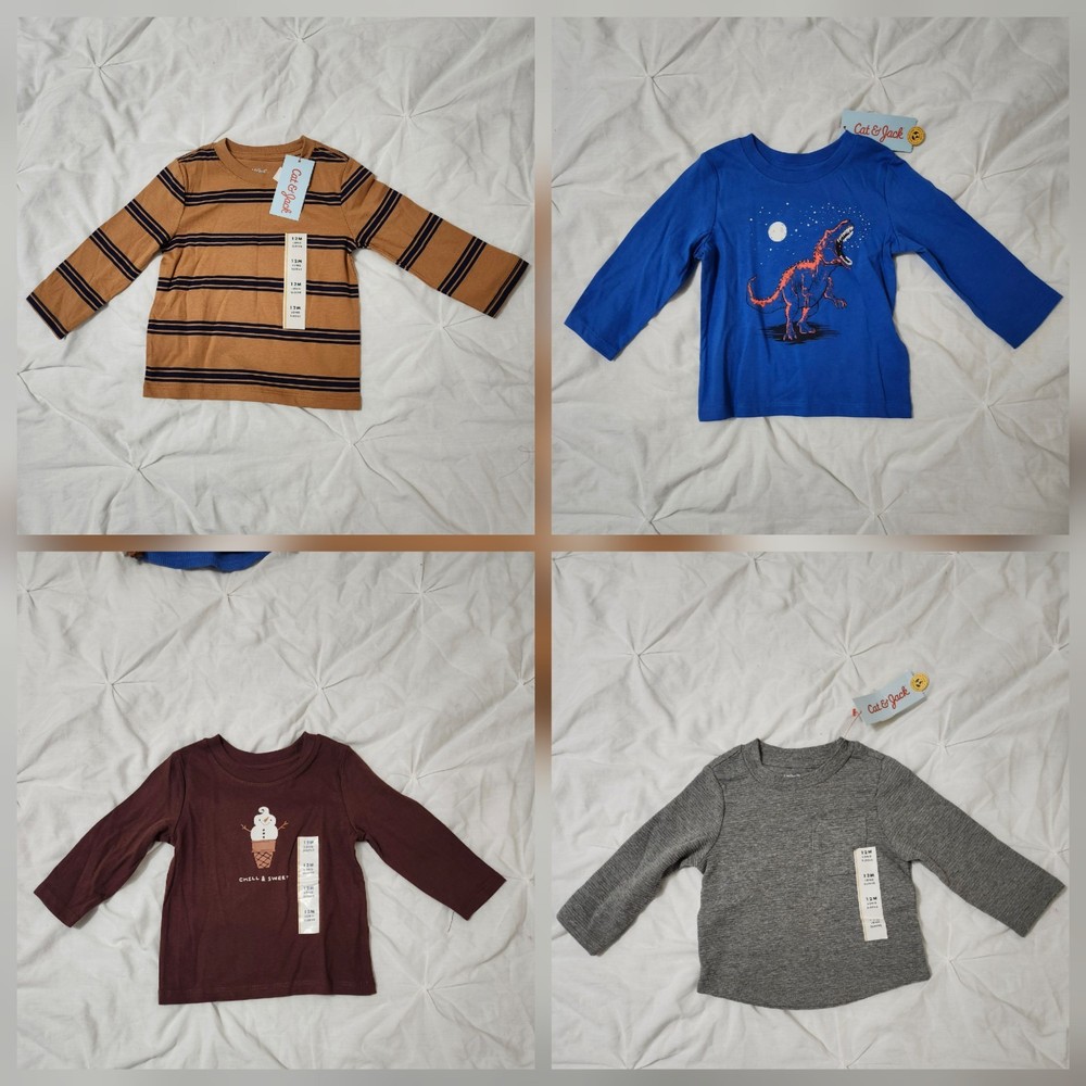 Baby 12 Months Unisex - Sweatshirts - 4 for $10- Bundle Lot-New.