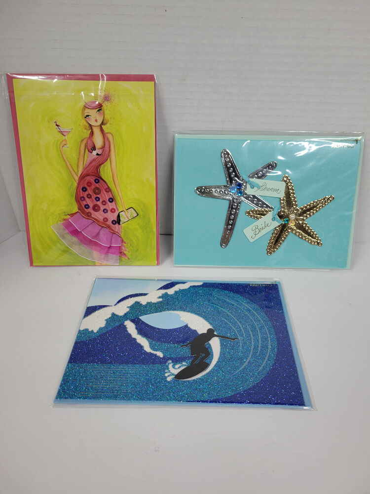 LOT of 3 PAPYRUS Greeting Cards New (Birthday, Wedding, Blank)   NEW - Sealed