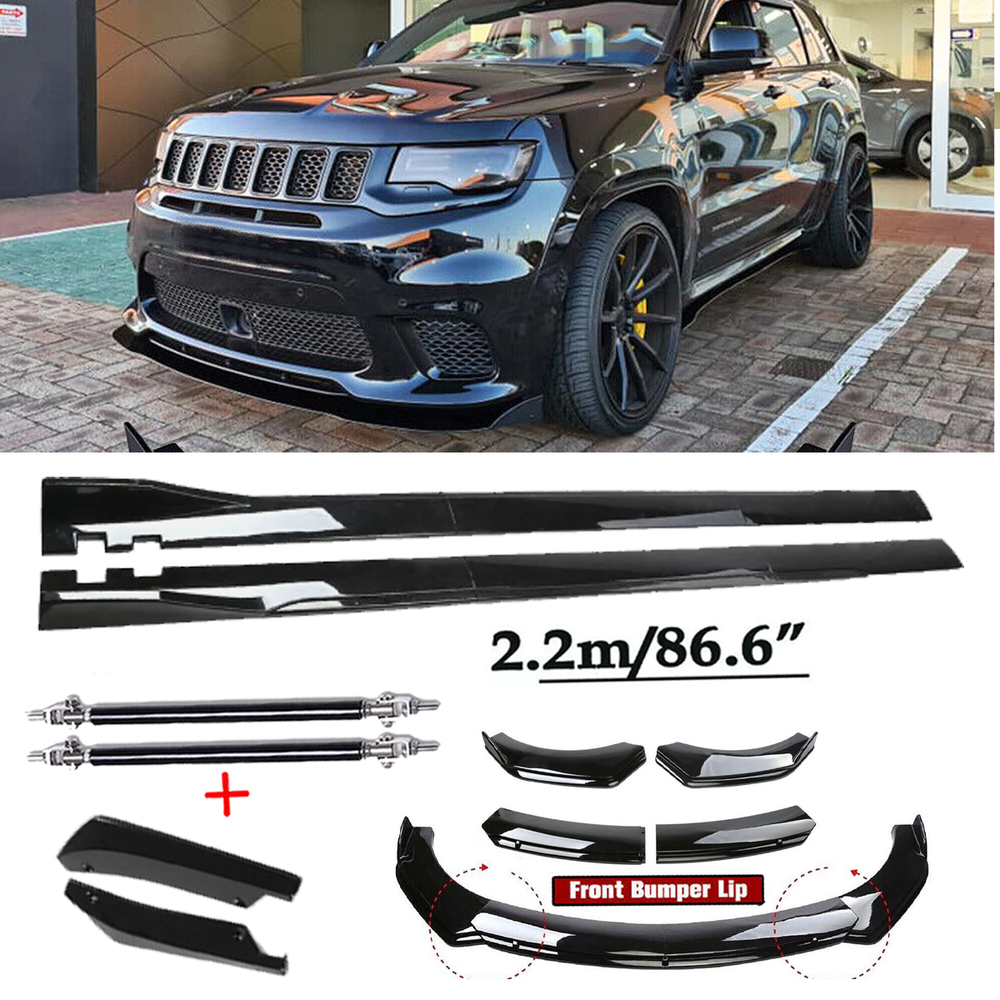 For Jeep Grand Cherokee SRT Front Bumper Spoiler Body Kit /Side Skirt Glossy