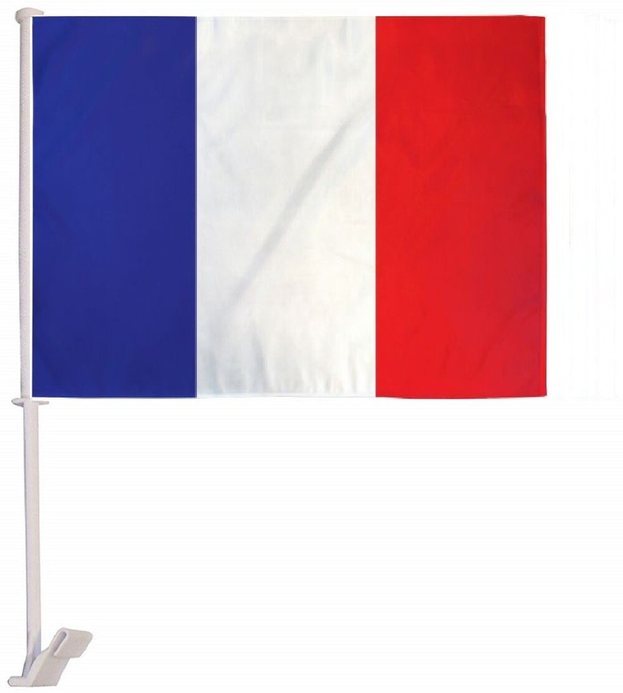 12x18 French Car Flag Wholesale Lot - Dozen France Vehicle Flags
