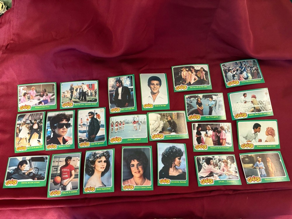 1978 TOPPS GREASE Movie Trading Cards- Series 2 Green - Lot of 22