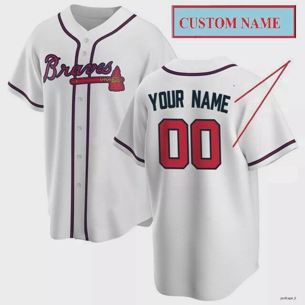 Custom Name And Number Braves Fan Made 3D AOP Jersey Gift Shirt White