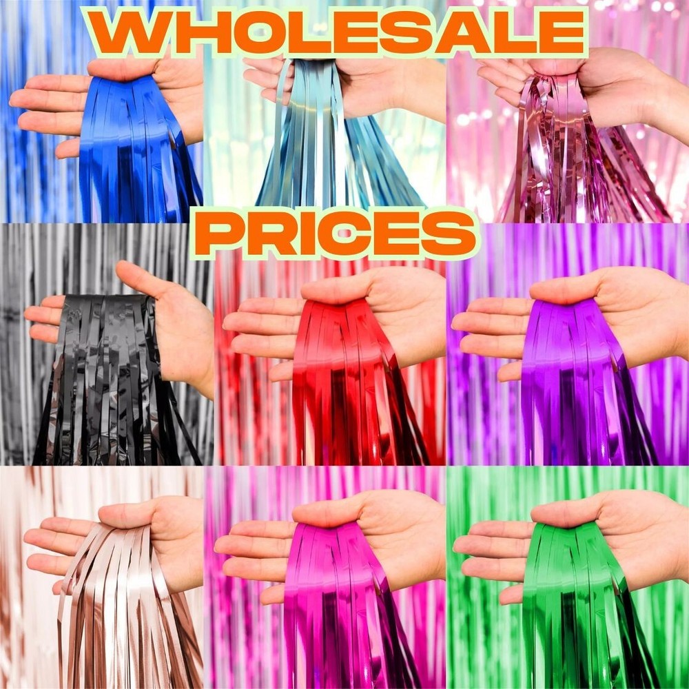 2M-3M FOIL FRINGE TINSEL SHIMMER CURTAIN DOOR WEDDING BIRTHDAY PARTY DECORATIONS