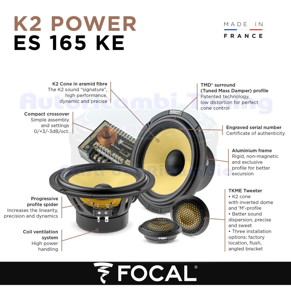 FOCAL K2 POWER ES165KE 165mm 200W 2 Way Speaker System - 100 Wrms