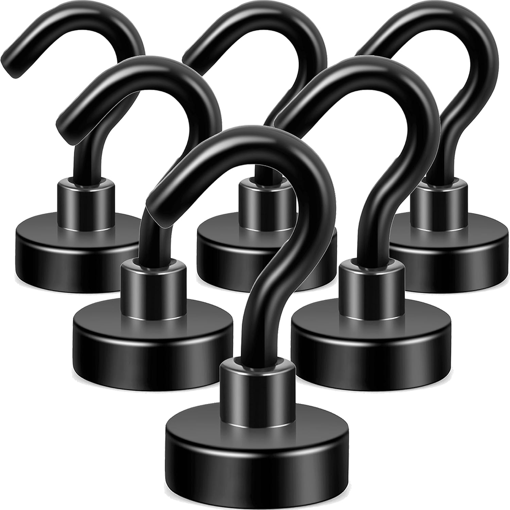 Hooks 25 Lbs Strong  Cruise Grill Fridge Pack Of 3/6 Black