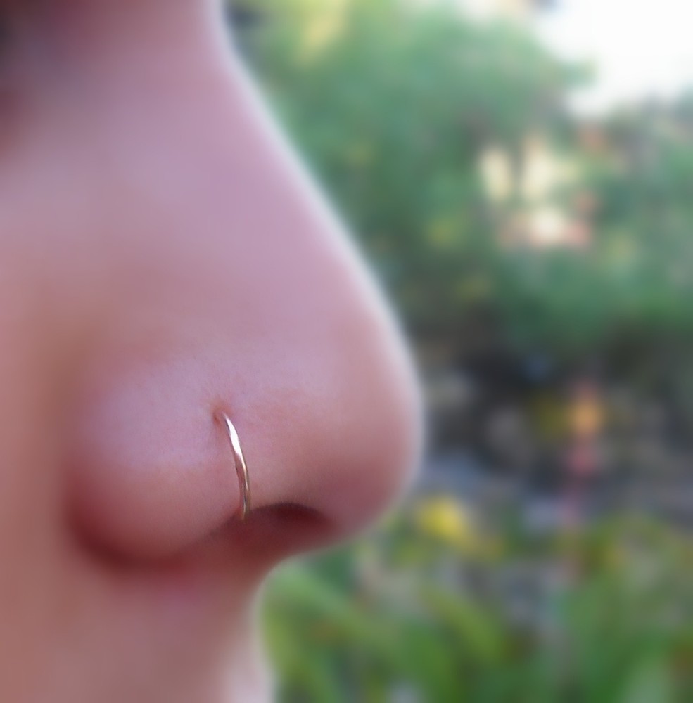 Fake Piercing- Ear Cuff- Fake Nose Ring- Faux Ring -Nose Cuff - Rose Gold Filled