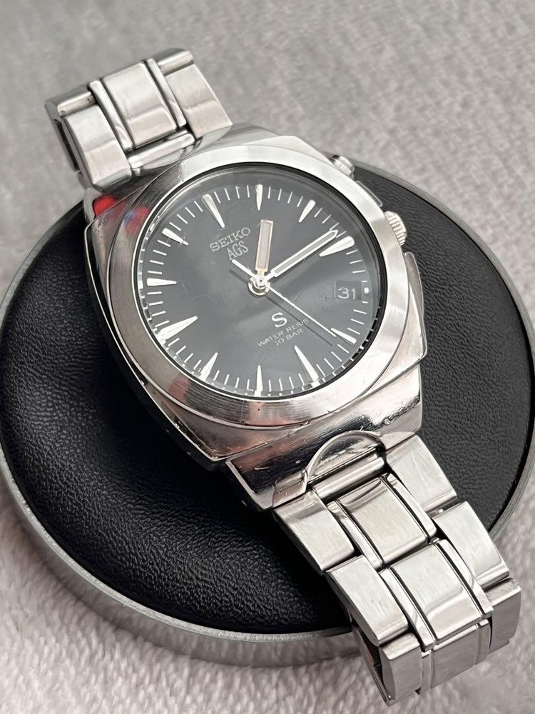 Seiko AGS 5M42-OE50 Black Solar Watch Operation Confirmed