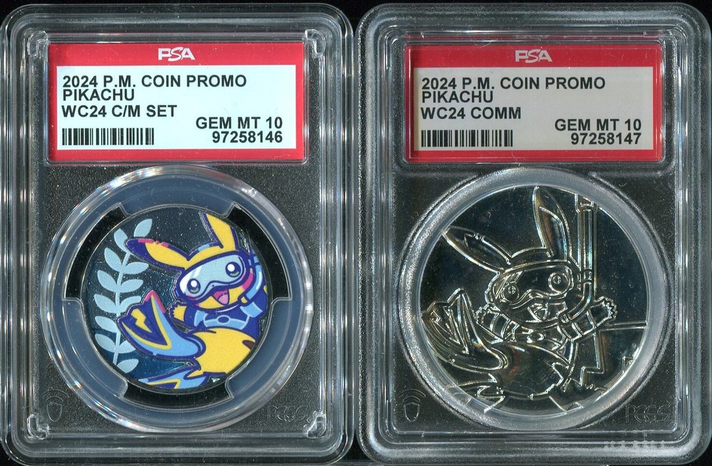 Scuba Pikachu SEQUENTIAL PSA 10 Metal Pokemon Center Promo Coin WC24 2024 Worlds