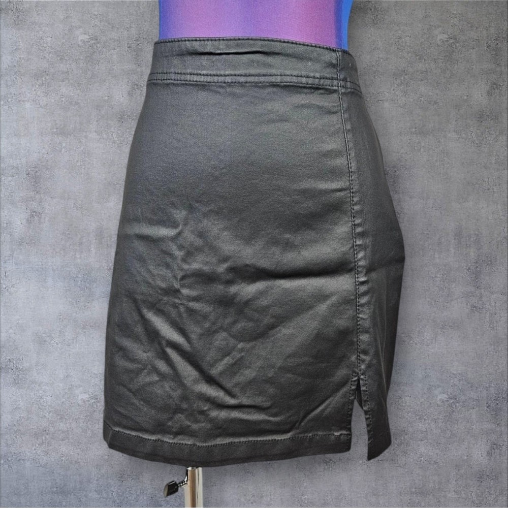 Indigo Rising Black Faux Leather Mini Skirt Womens Size Large  