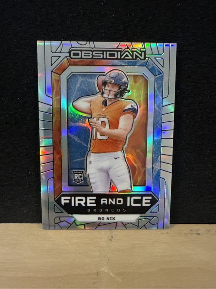 2024 Panini Obsidian - Fire and Ice Bo Nix #18 Silver /99 (RC)