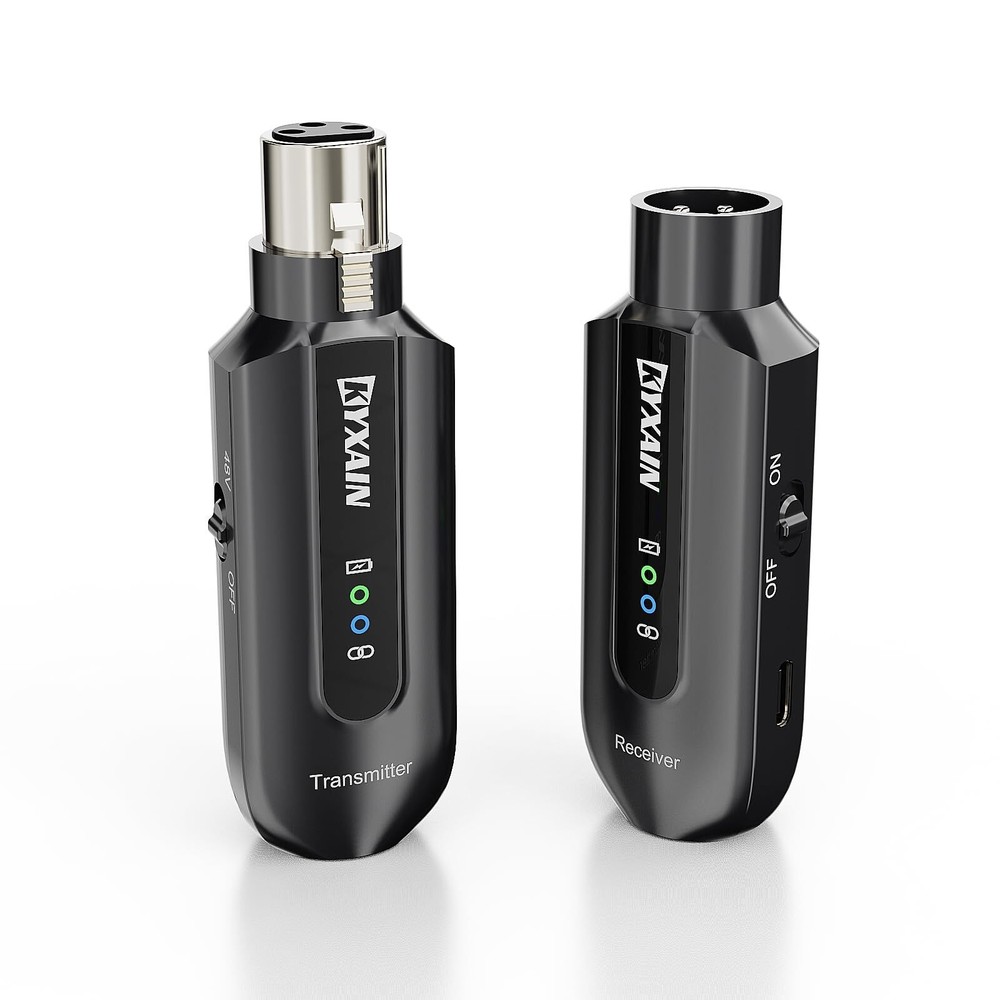 2.4GHz Wireless Microphone System XLR Mic Adapter, Audio Dynamic Transmitter ...