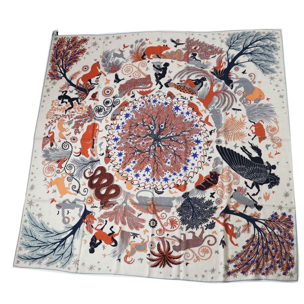 Hermes Shawl Scarf Sous le Charme d’Orphee PN NATUREL TERRACITTA BNIB w/Tag