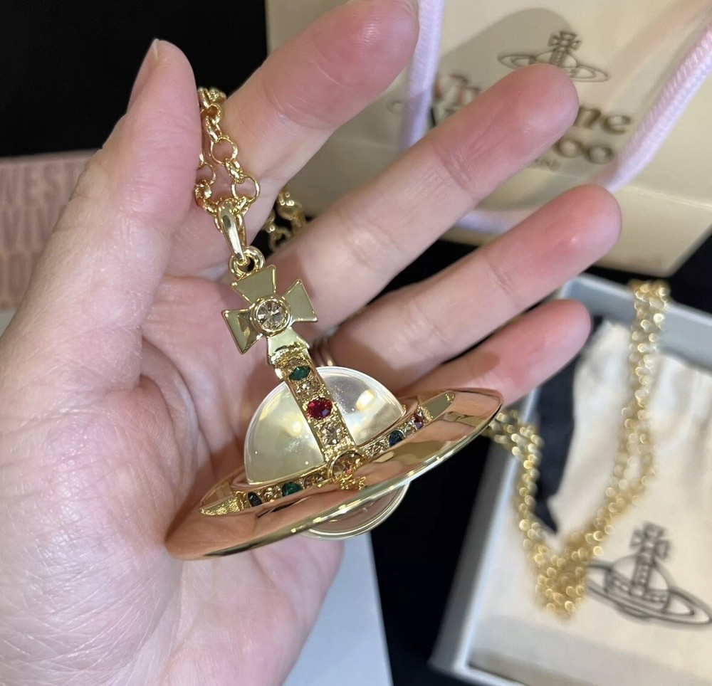 Vivienne Westwood Nana World Ends Giant orb Crystal Necklace With Box