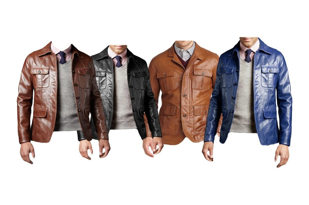Real 100% Lambskin Leather Blazer For Mens Shirt Style Four Pocket Coat MB5a