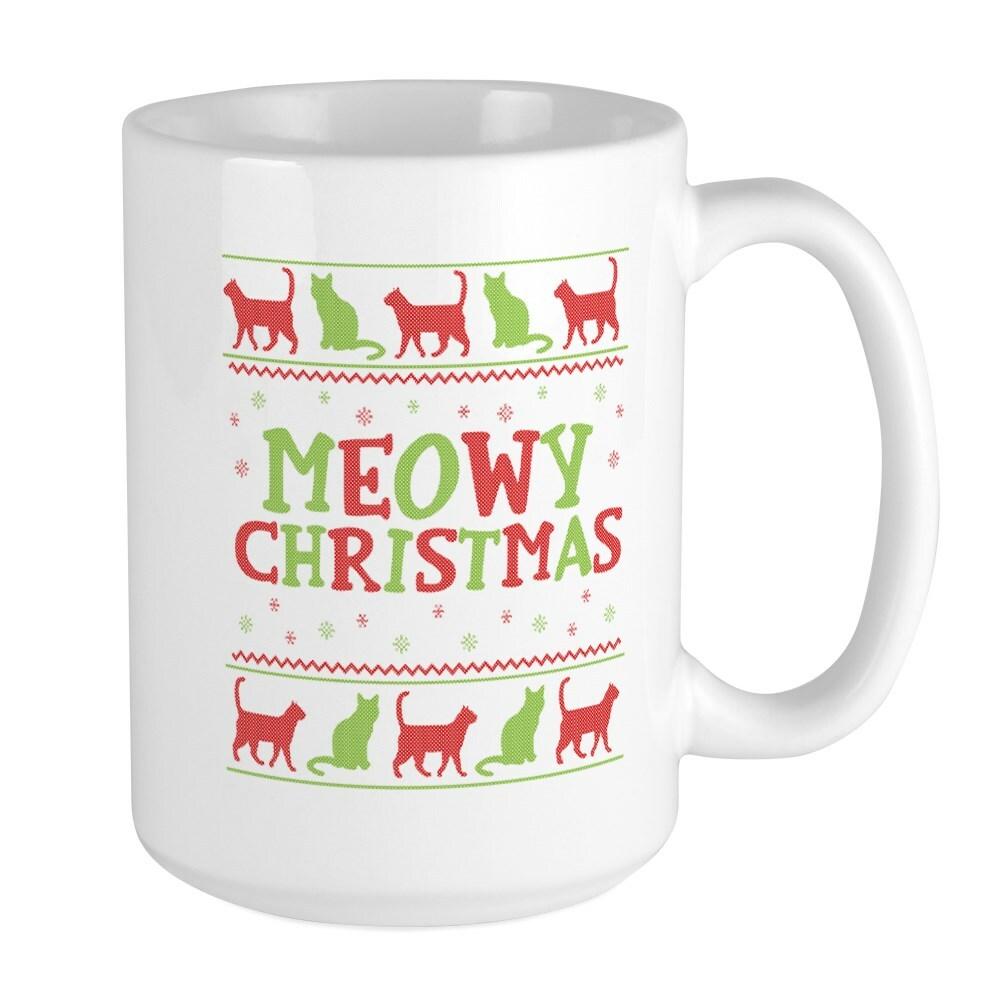 CafePress Meowy Christmas Coffee Mug, Large 15 oz. White Coffee Cup (134587170)