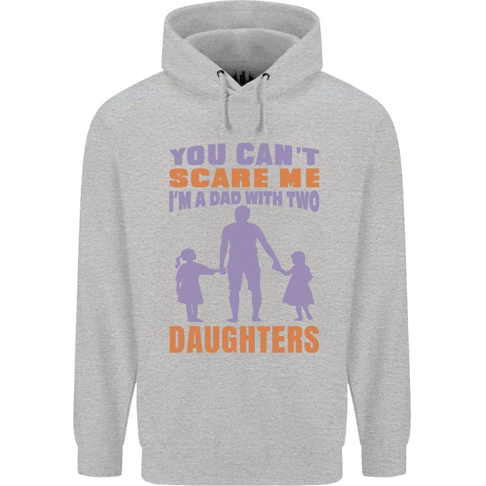 Dad With Two Daughters Funny Fathers Day Mens 80% Cotton Hoodie
