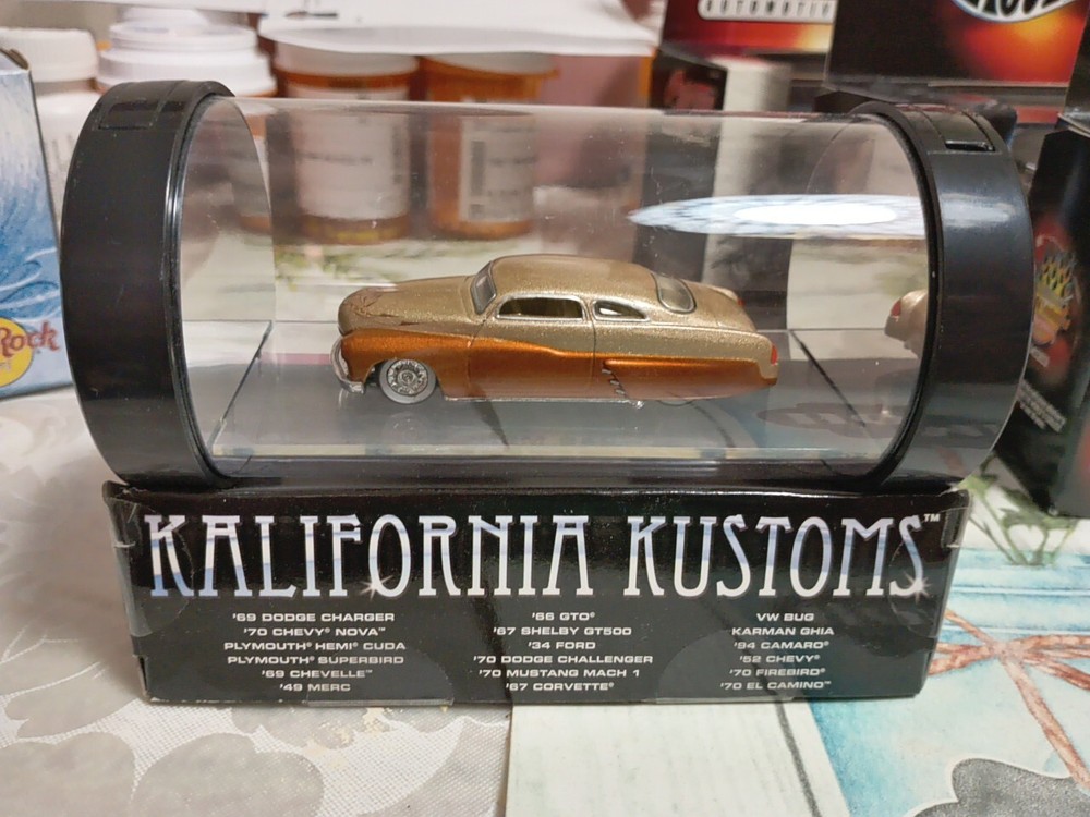 2005 Vintage Hot 🔥 Wheels/ Kalifornia Kustoms ( '49 Merc In MF Gold w/RR WW)