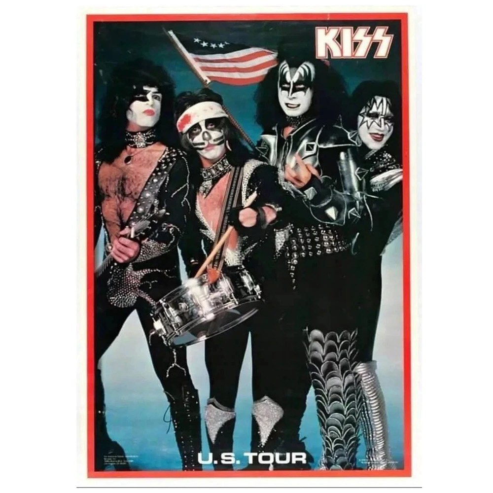 KISS US Tour Classic Rock Band Vintage Concert Poster