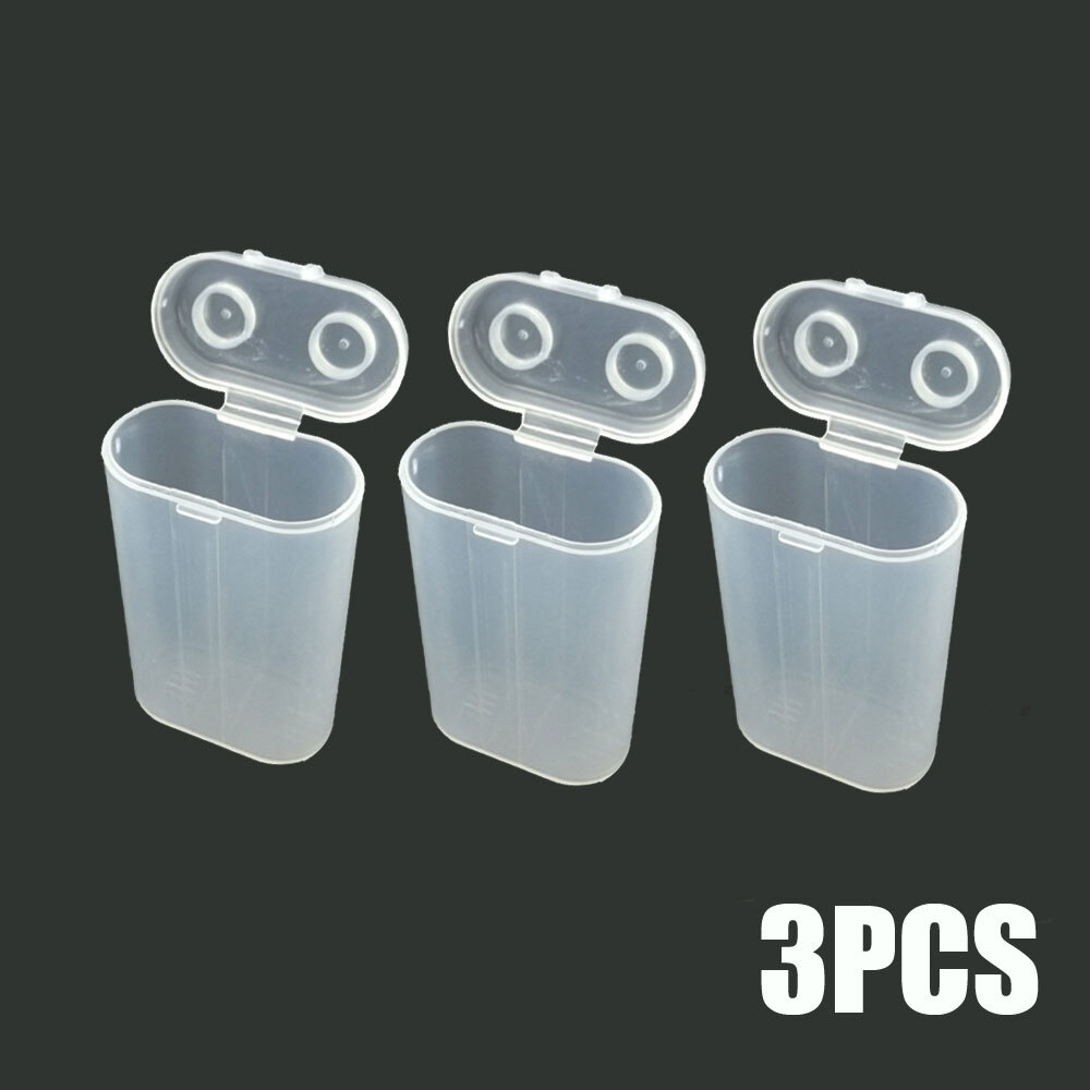 3Pcs 2X For 18650 Battery Holder Case  Battery Storage Box Battery  Plastic Case