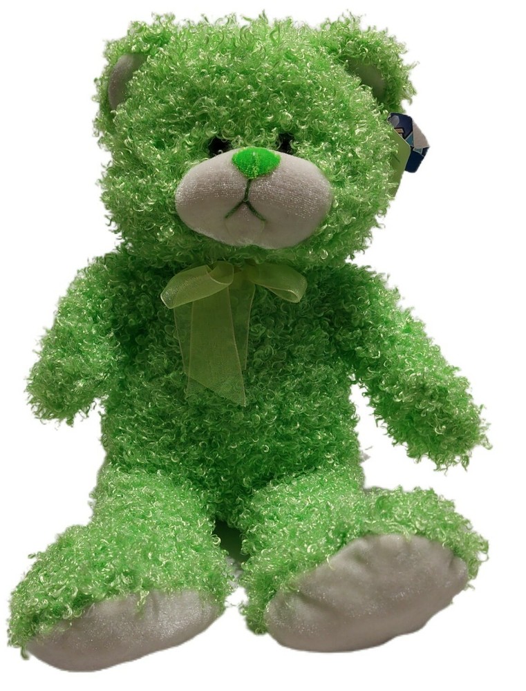 Goffa Teddy Bear Plush Green Bow Bear tag 12