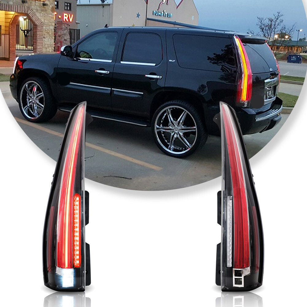 Pair Clear Tinted LED Tail Lights Rear Lamp For Cadillac Escalade 2007-2014