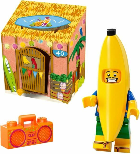 LEGO Party Banana Guy Minifigure with Tropical Juice Bar Tiki Hut Box Set
