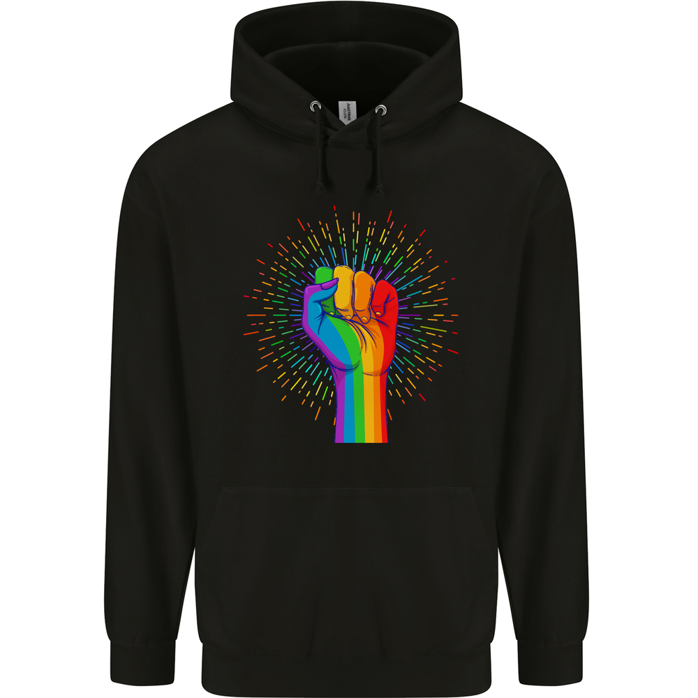 LGBT Fist Gay Pride Day Awareness Mens 80% Cotton Hoodie-image