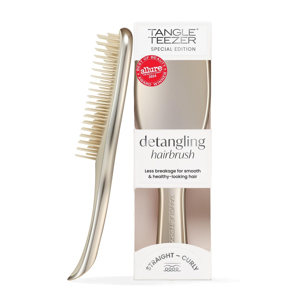 Tangle Teezer Chrome Ultimate Detangler Brush for Wet & Dry Champagne Gold